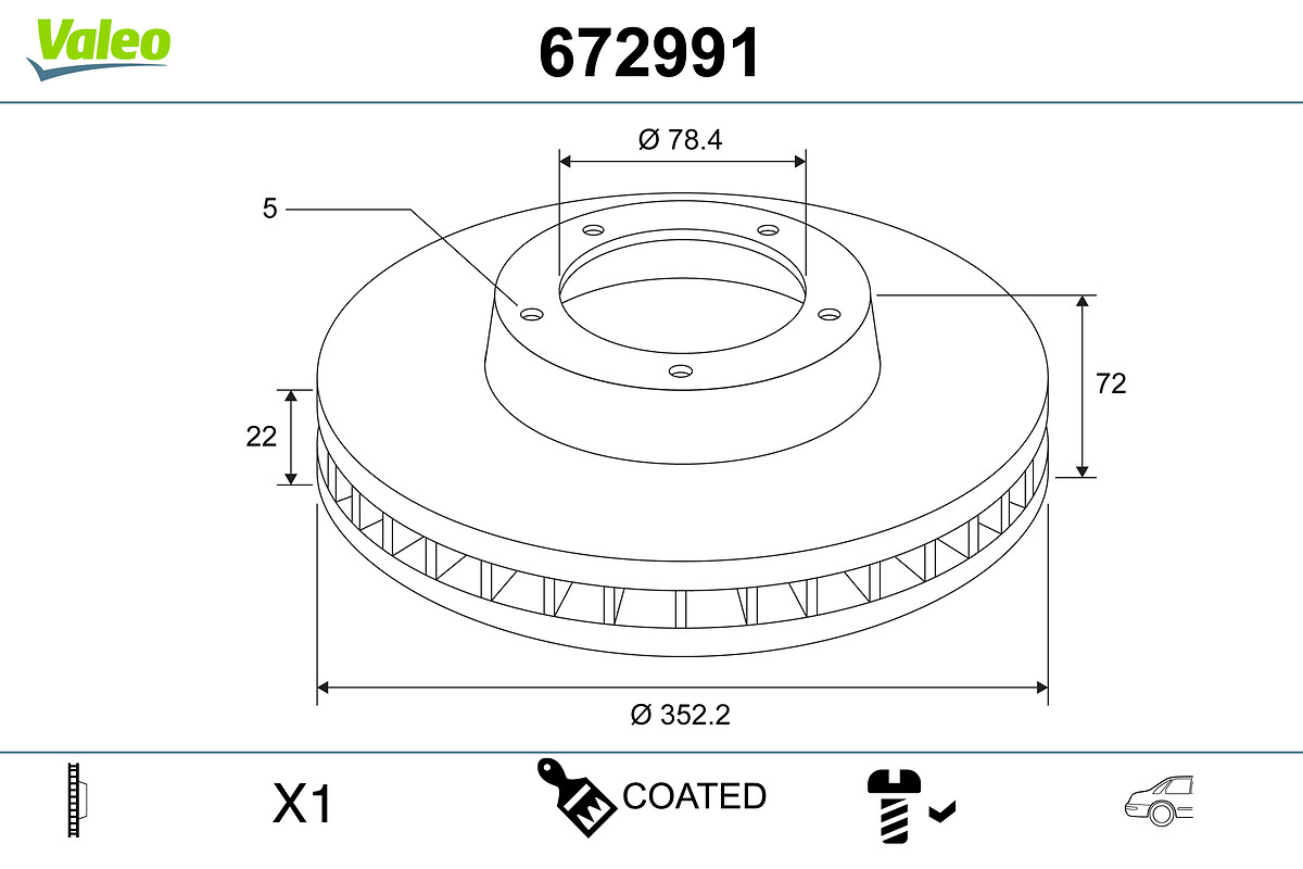 VALEO 672991 Bromsskiva